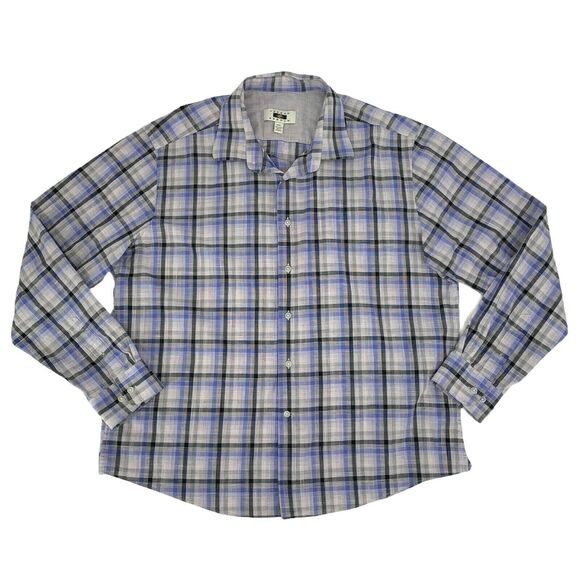 Joseph Abboud Button Up Shirt Mens Size 2XL Plaid Long Sleeve Casual 100% Cotton - Picture 1 of 7